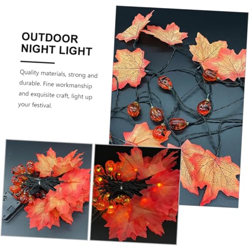 Cadena de luces solar de calabaza con 8 modos de iluminación ajustables para terrazas 3