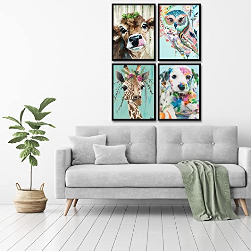 4 Pack Cross Stitch Kits-Stamped Cross Stitch Kits for Beginners Adults Landscape Counted DIY Embroidery Needlepoint Kits Home Decor 12x16inch