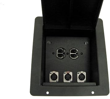 ProCraft Pro Audio Recessed Stage Mic Floor Box 1 AC Power 3 XLR Female FPML-1DUP3XF
