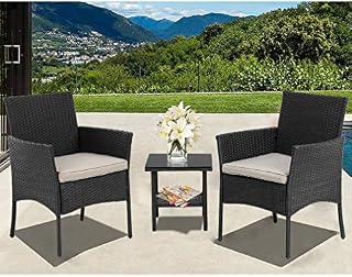 Wicker Patio Furniture 3 Piece Patio Set Chairs Wicker Outdoor Rattan Conversation Sets