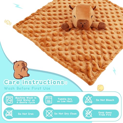 Image of Loveys for Babies,Kawaii Capybara Baby Security Blanket for Newborn Infant Toddler Snuggle Toy Stuffed Animal,Lovey Capybaras Security Blankets Gifts Baby Unisex Birthday(Capybara,12.2in)