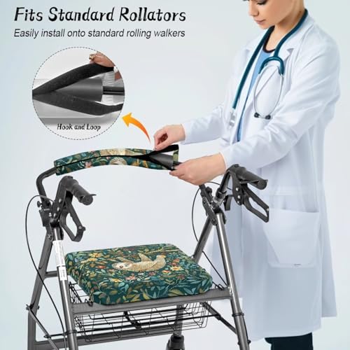 Image of Sloth Accessories for Rollator Walkers Pattern Universal Rollator Walker Seat and Backrest Covers Adjustable Walkers Seat Covers for Seniors Women Men