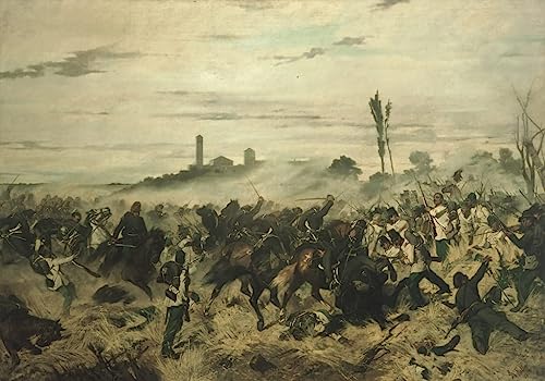 Peinture de la bataille de Montebello par Fattori affiche poster 60x90cm