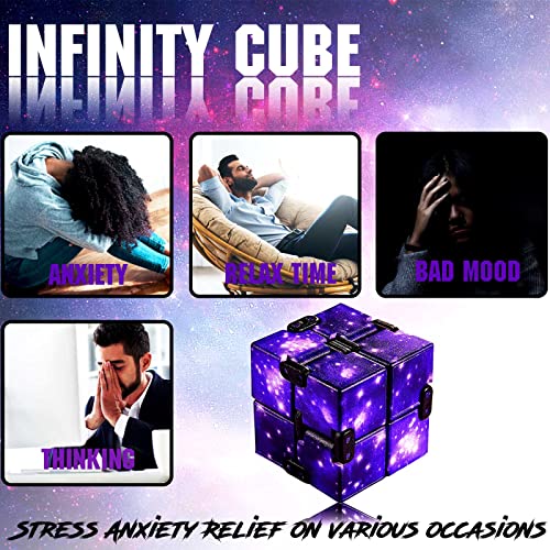 Infinity Cubes Fidget Toys, Galaxy Fidget Cubes Stress And Anxiety Relief Toys, Toy Relaxing Hand-Held For Adults For Add/Adhd/Ocd (Starry Sky) #TOP3