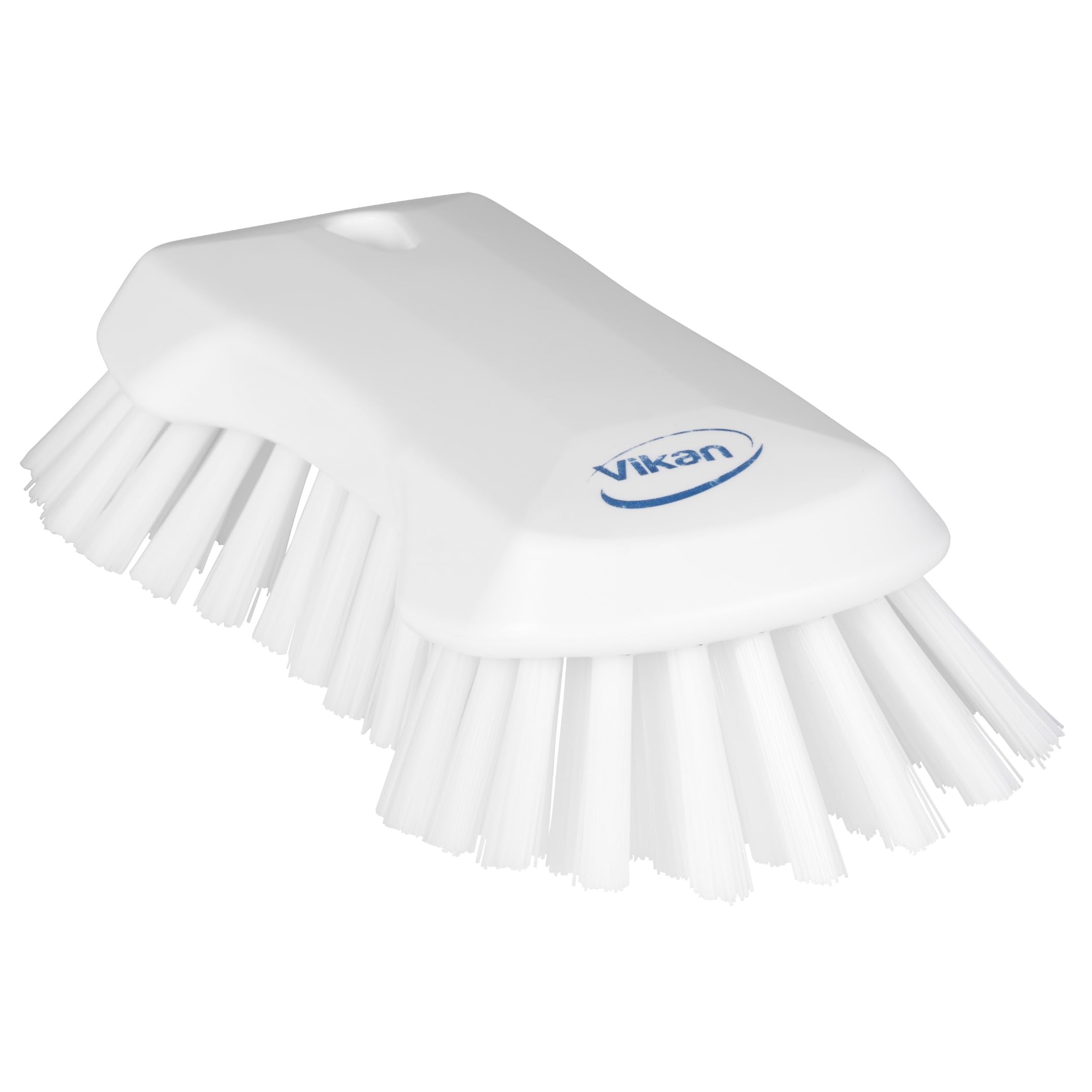 Vikan 38945 Extra Large Hand Brush, Multifunctional, Slip-Resistant Cleaning Tool, Extra Stiff Polypropylene &amp; Polyester Bristle, 9.1", White