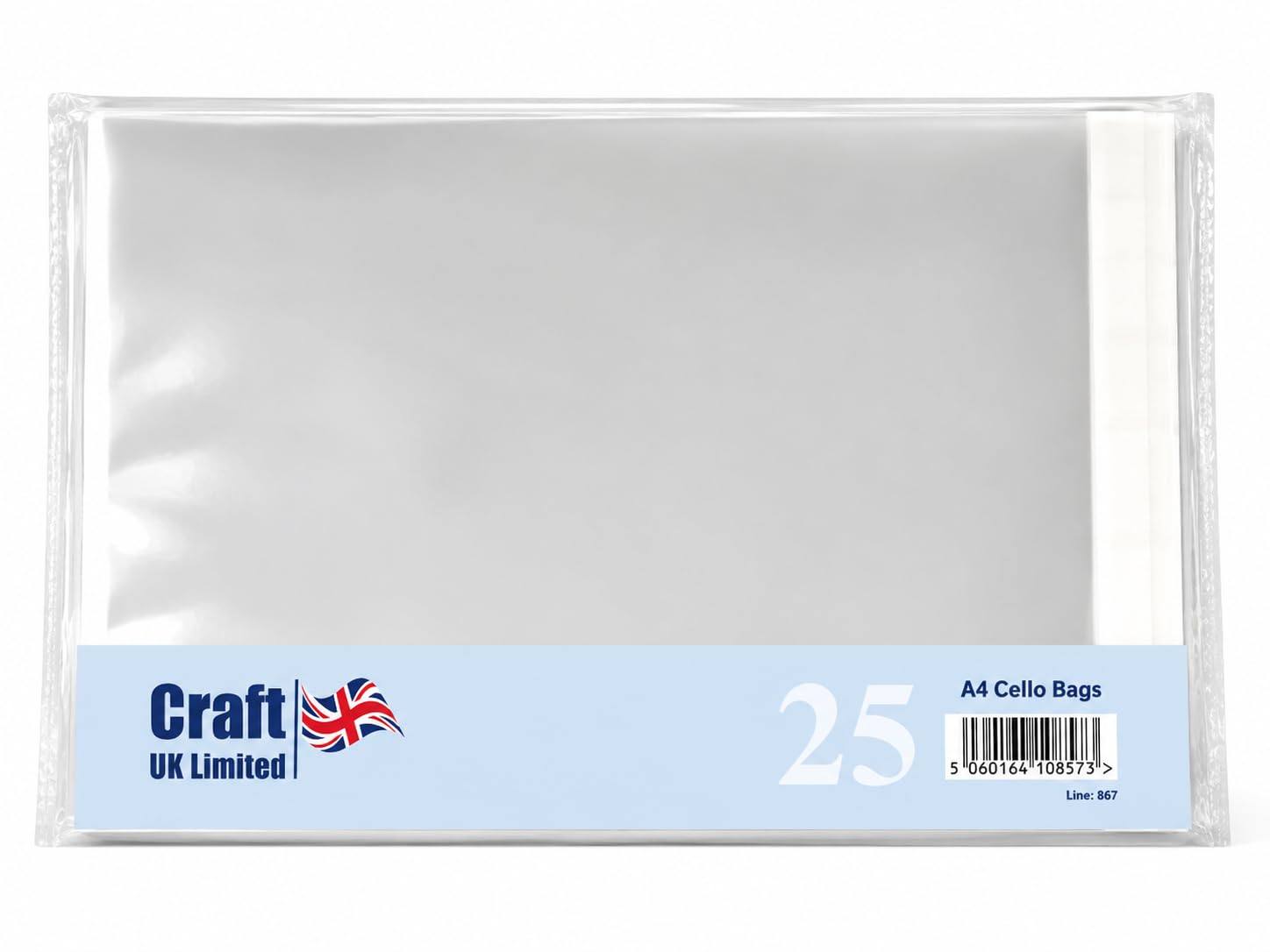 Craft UK 867 25 A4 Cello bags