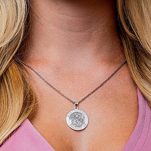 PicturesOnGold.com Saint Michael Religious Medal - 2/3 Inch Size of Dime, Solid 14K Yellow Gold2