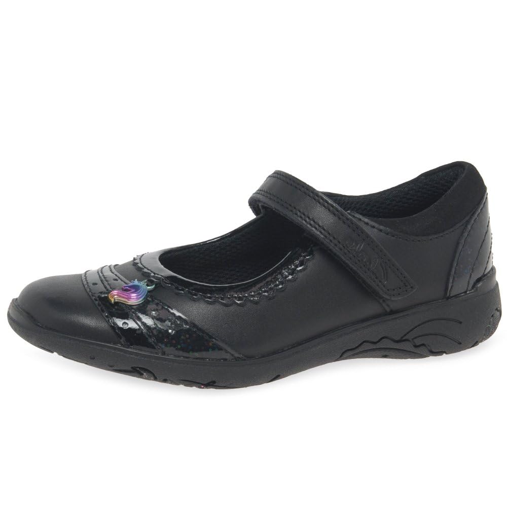 Clarks Relda Spark K. Childrens Black Leather, 12.5