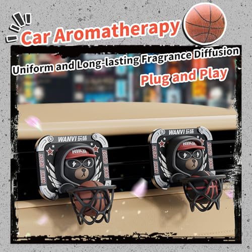 Image of KOMMI Cute Air Freshener Doll Car Vent Decoration for Man, Woman, Boy and Girl Fresheners Decor Scentsy and Decorative Vent Clip for Cars, Bedroom or Office (Jaco Bear)