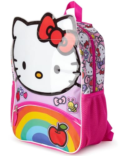Fast Forward Hello Kitty Kids Backpack - 16 Inch 3D Bookbag Preschool Elementary Backpack for School Girls Boys School Bags Hello Kitty Pink