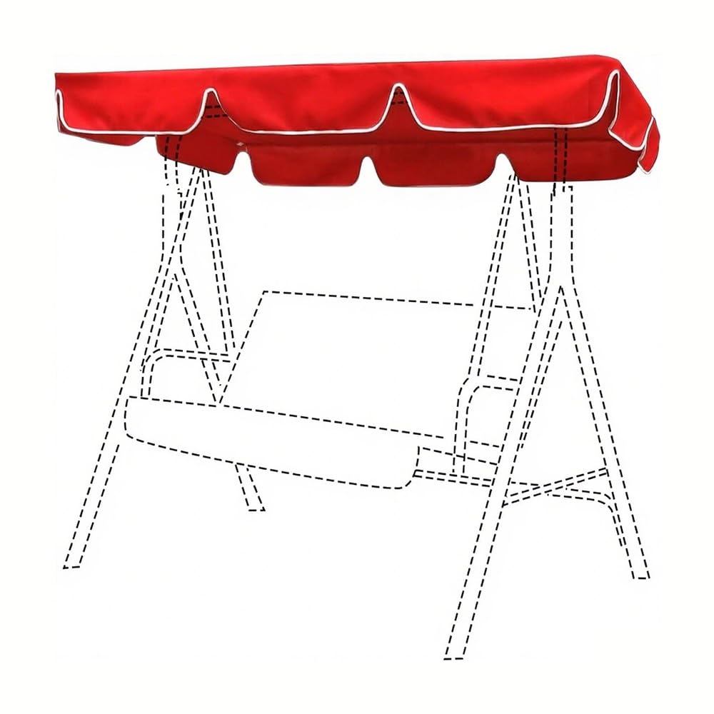 Toit De Rechange pour Balancelle De Jardin Housse De Rechange Imperméable Protection UV Canopée pour Balancelle 190×132×15cm 249x185x18cm(Red,98x72.8in-249x185cm)