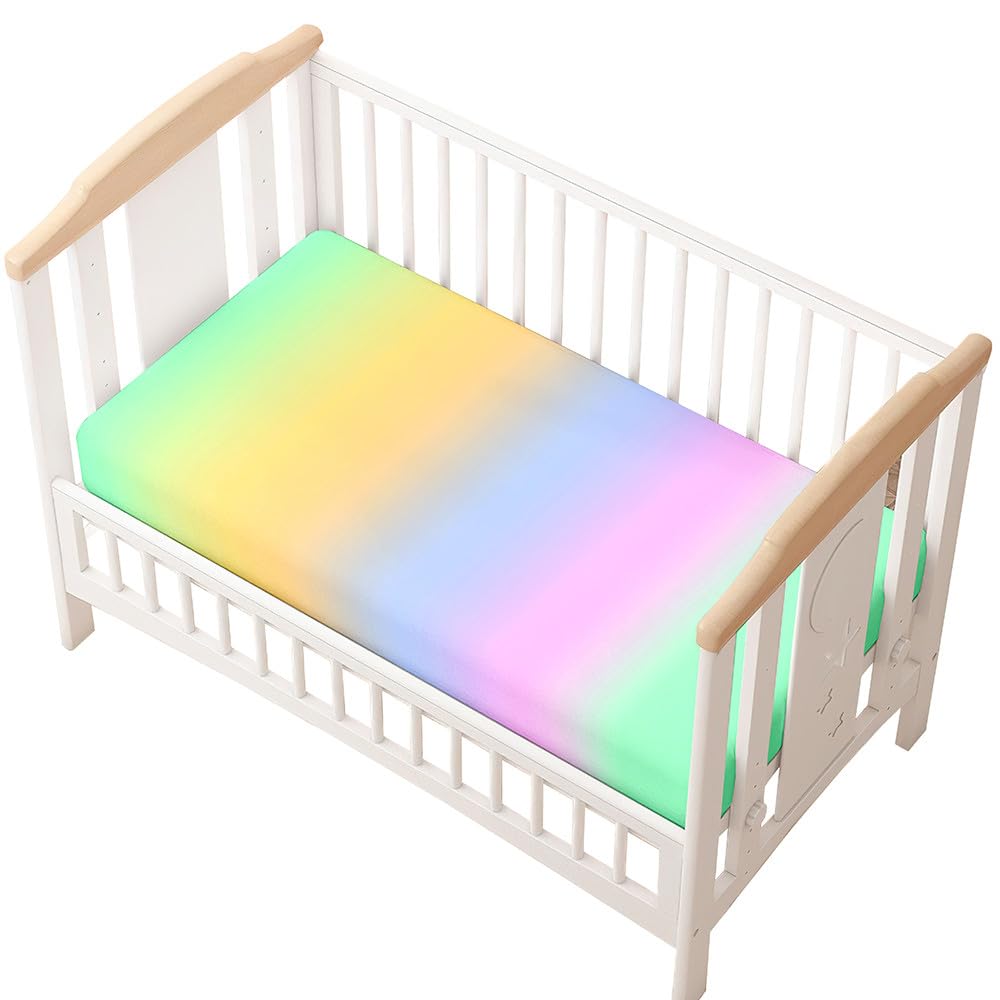 Odot Cot Bed Sheets, Multicolor Print Bedside Cribs Fitted Sheets, Baby Bed Sheets Microfiber Cot Bed Mattress Protector, Bassinet Sheets, Easy Care Soft and Dureable (Multicolor,45x80 cm)