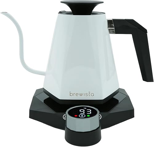 X Series Electric Gooseneck Kettle, Stainless Steel Water Boiler, Precise Digital Temperature Control, Fast Boiling, Keep Warm, Auto Shut-Off for Pour-Over Coffee & Tea, Home, 0.8L, White