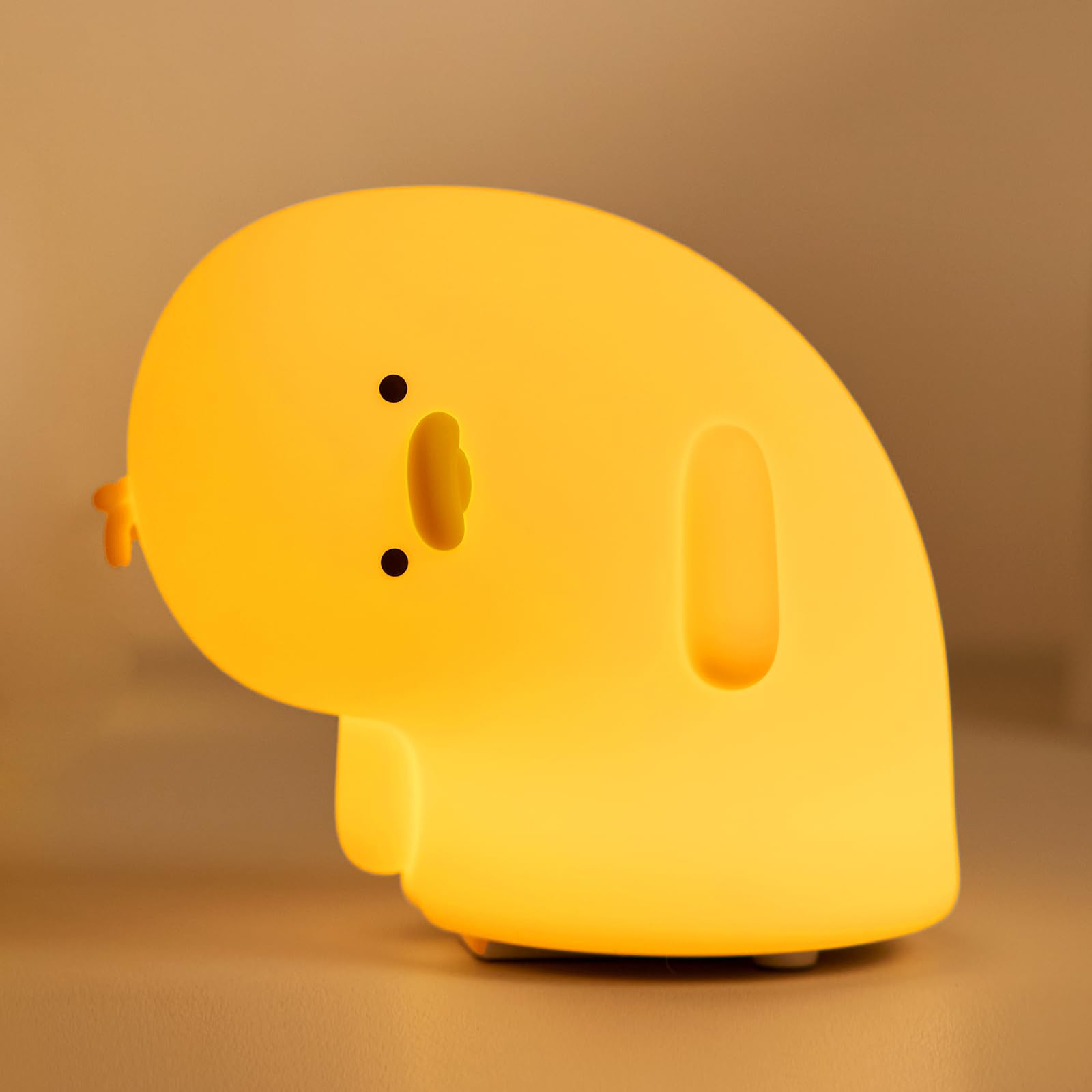 VTIGER Why Duck Night Light for Kids, Rechargeable LED Touch Lamp, Food Grade Silicone, 3 Dimmable Squishy Duck Night Lamp, Cute Nightlight for Nursery Baby Room Decor, Nice Gifts for Girls Boy