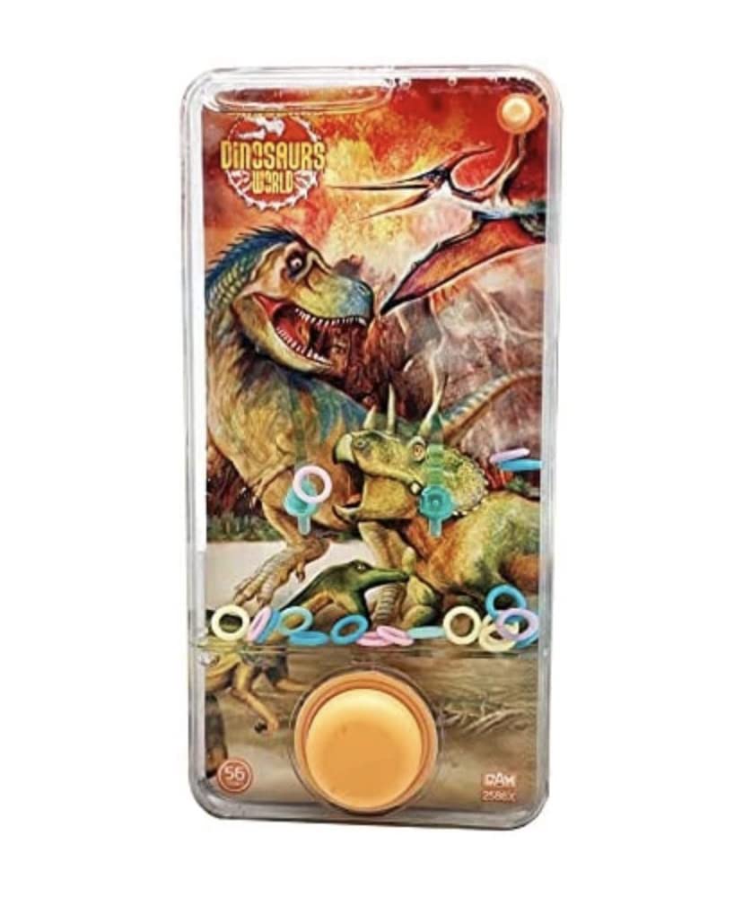 Makio Mini Water Games - Ring Water Games for Girls and Boys - Travel Skill Game - Water Gem - Aqua Play (Tyrannosaurus Rex Orange)