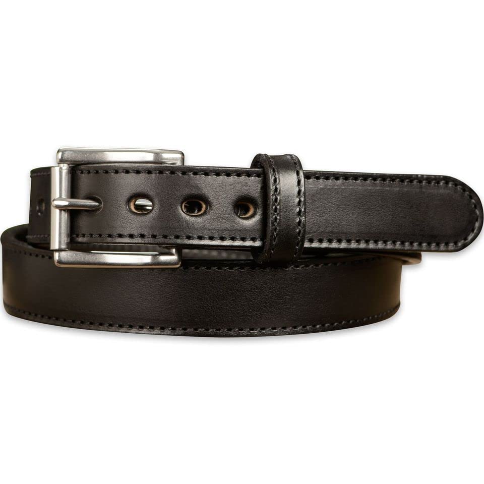 Bullhide Belts Mens Leather Belt, Genuine Full Grain Leather, Heavy-Duty Stitched Belts for Work, Casual, Dress, 1.25