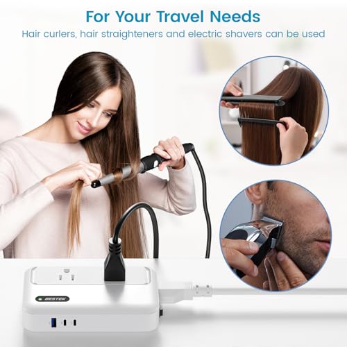 Bestek 220V To 110V Voltage Converter Us To Europe International Universal Travel Adapter For Hair Straighteners Curling Irons thumb #1