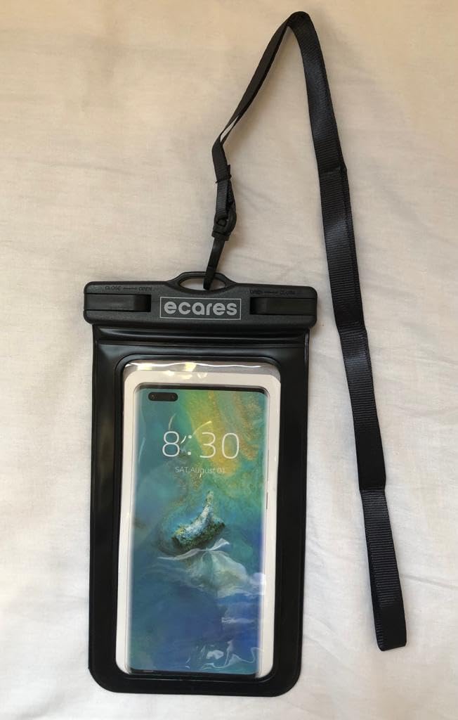 ECARES® Mobile Waterproof Pouch, Touchscreen Functionality Bag, Waterproof Case, Cellphone Dry Bag, Waterproof Phone Case, Drift Diving Swimming Waterproof Bag, for Smart Cellphones upto 7” (Pack-1)
