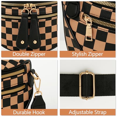 Image of KKXIU Crossbody Sling Bag for Women Trendy Fanny Pack Vegan Leather Chest Bag | Trendy
