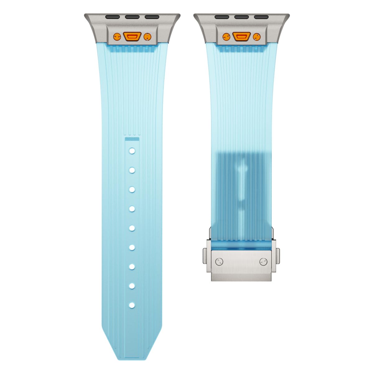 Silicona Correa,Compatible con Apple Watch Ultra 2 49mm 45mm 44mm 42mm Correas de Silicona Transparente para iWatch Ultra Series 9 8 7 6 5 4 3 2 1 SE(se2)
