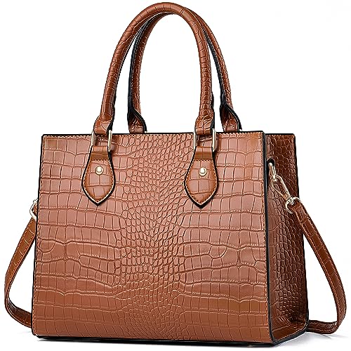 Image of CHICAROUSAL Crossbody Purses and Handbags for Women PU Leather Tote Top Handle Satchel Shoulder Bags (Stw Brown)