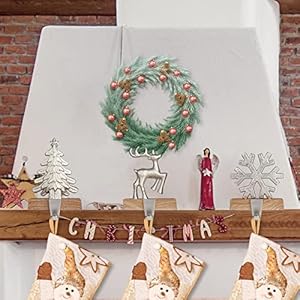 JUSTOTRY Christmas Stocking Holders for Mantle Set of 3 Tree and Snowflakes and Deer with Non-Skid Silver Stockings Holders for Fireplace Home Decor Durable and Sturdy Holiday Decorative Stand JUSTOTRY Christmas Stocking Holders for Mantle Set of 3 Tree and Snowflakes and Deer with Non Skid Silver Stockings Holders for Fireplace Home Decor Durable and Sturdy Holiday Decorative Stand