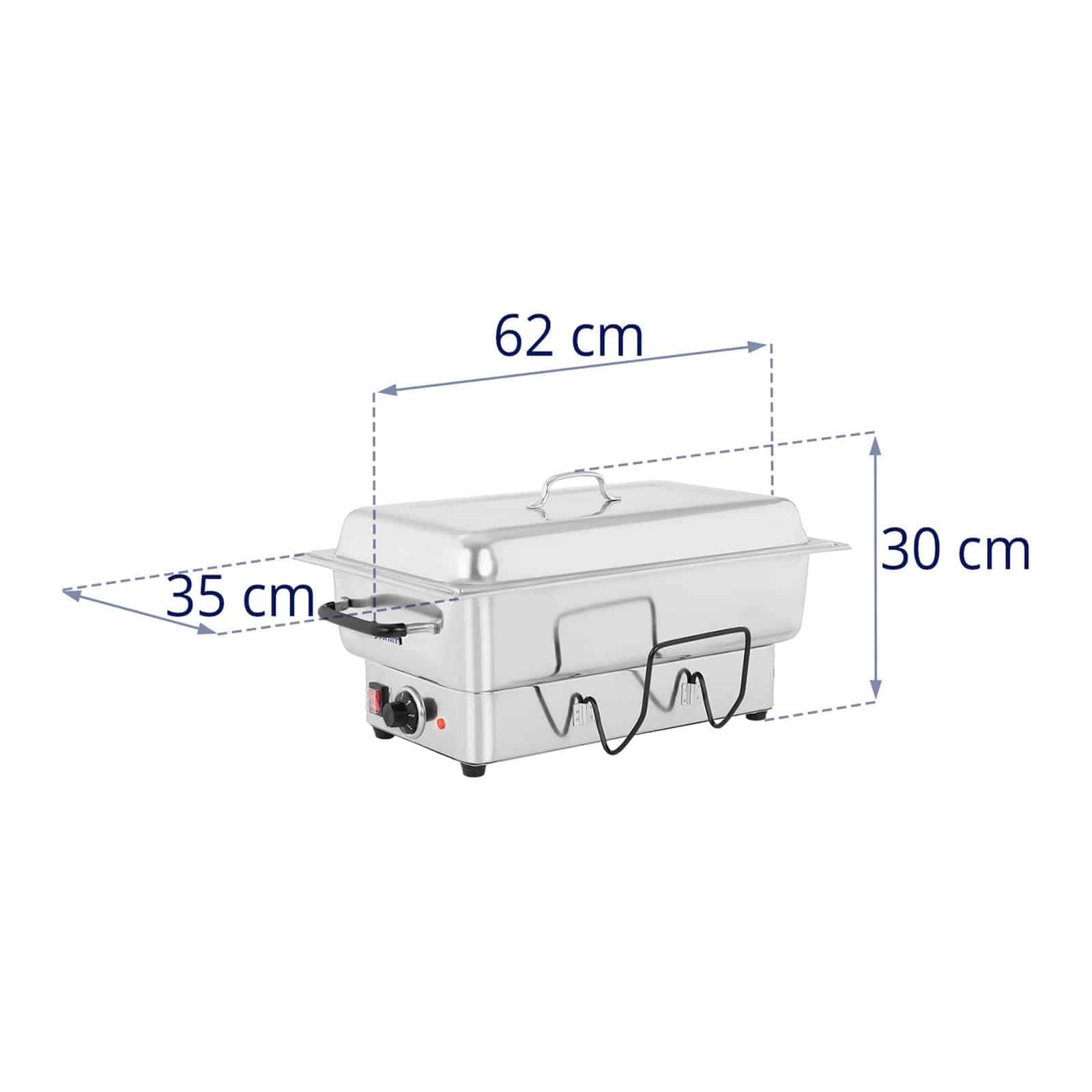Royal Catering Chauffe-plat Chafing Dish RCCD-1/1-100-ES-E (1600W, incl. récipient GN 1/1, profondeur du récipient 100 mm, 13L de volume, 5 niveaux de température)