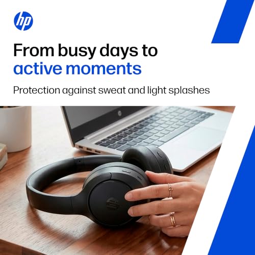 Image of HP H400 Wireless Headset, Over Ear Headset, Built-in Noise-canceling mic, Calling and Playing time Upto 50 Hours, Bluetooth 6.0, Type-c Charging, 1 Year Warranty, Black, 210 Grams (D69Z3AA)