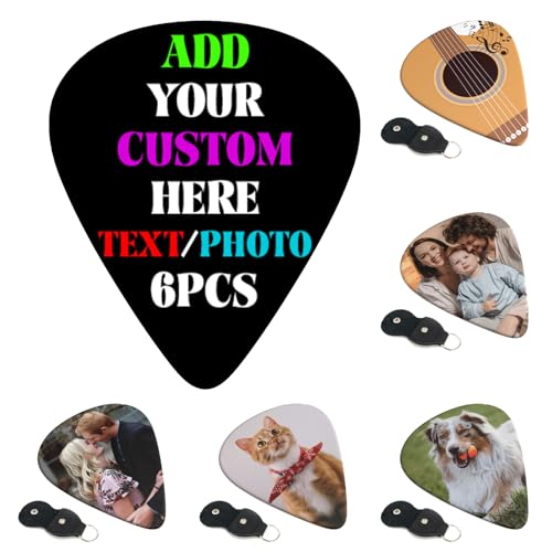 Byxhuc 6-600 Pcs Custom Guitar Picks Double Sided Personalized Guitar Picks 0.46mm-0.71mm-0.96mm Electric Guitars Accessories Gifts for Him Boyfriend Son Husband on Birthday Anniversary Christmas