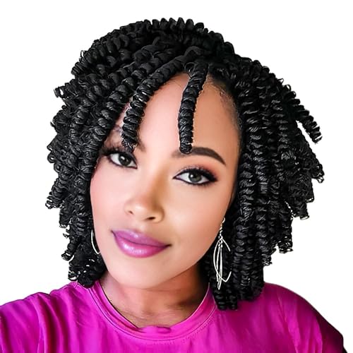 Niseyo Pre twisted Bob Spring Twist Hair 8 Inch 7...