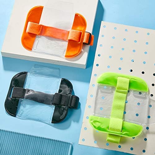 4 Pieces Arm Badge Holder Armband ID Card License Badge Holder with Adjustable Strap for Emergency Workers Security Staff Doorman, 4 Colors