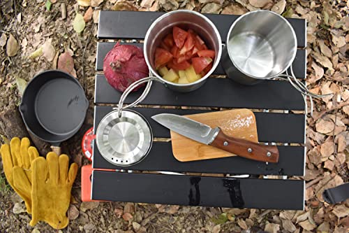 Dzrzvd Camping Cups And Mugs Pot 2Pcs -304 Food Grade Stainless Steel - Outdoor Cookware Set With Vented Lid -33Oz Big+24Oz Small For Backpacking Picnic Hiking #TOP1