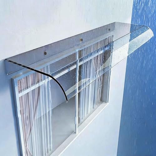 Tettuccio Parapioggia Per Cassetta Postale, Pensilina Tettoia In Policarbonato Alveolare Trasparente Copriporta E Finestra,Varie Dimensioni,A-50X60Cm