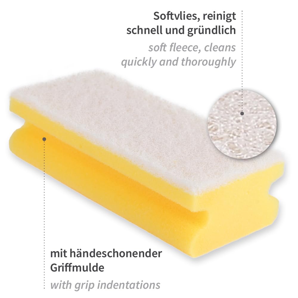 100 Stück Franz Mensch Padschwämme Colour gelb 15x7 cm | Schaumstoff/Softvlies, H: 4,5 cm, Reinigungsschwämme, Putzschwämme, vielseitig einsetzbar