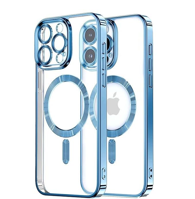 KingData iPhone 15 Pro Max Case, Compatible with MagSafe, Military-Grade Protection, Yellowing Resistant, Scratch-Resistant Back, Magnetic Phone Cover for iPhone 15 Pro Max, (Sky Blue)