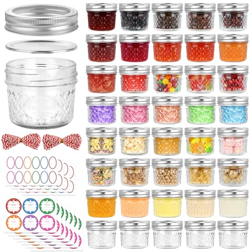 UrSpeedtekLive 40 Pack 4 oz Mason Jars with Lids Small Canning Jars