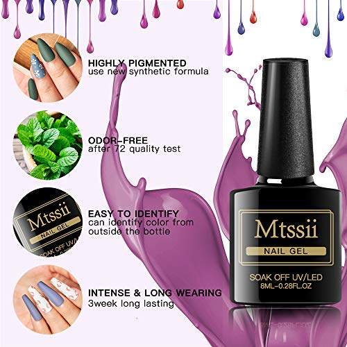 MTSSII Gel Nagellack 12 Farben Set UV LED Einweichen Nail Art Maniküre Salon DIY Home Geschenkset 8ml – Bild 6
