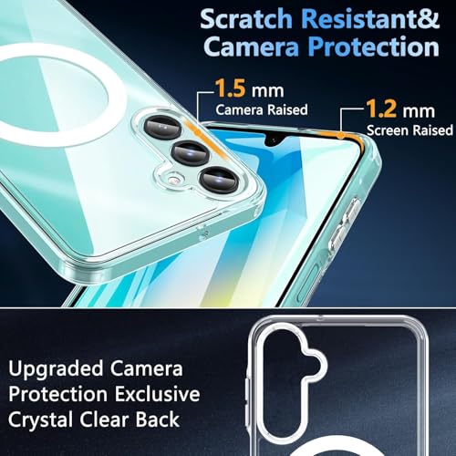 Image of REALCASE for Samsung Galaxy A16 /A16 5G | Magnetic Clear Case | Durable, Scratch-Resistant | Slim Transparent Compatible with MagSafe | Protective TPU Bumper Back Cover for Samsung Galaxy A16 5G