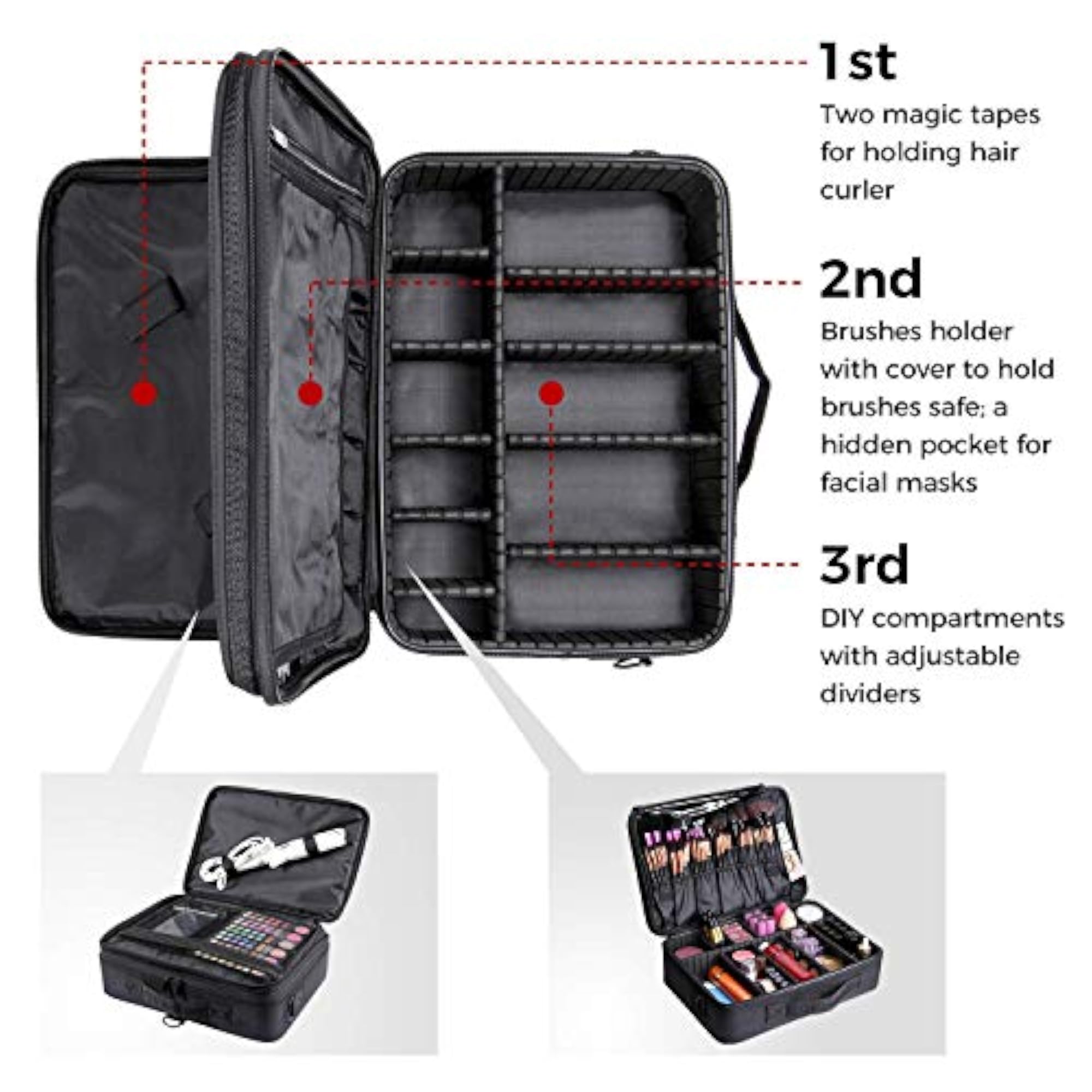 Multi Functional Cosmetic Bag with Shoulder Straps