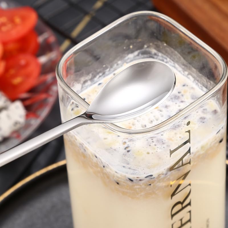 ONUIFIKE Silverware Set, 1/4/6/8/10/12pcs 304 Stainless Steel Long Handle Fruit Fork Creative Dessert Fork, Home Cutlery Flatware Set(6Pcs)