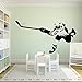 Hockey sur glace décoration créative sticker mural joueur de sport tir hockey sur glace sticker chambre vinyle mural A2 103x56cm