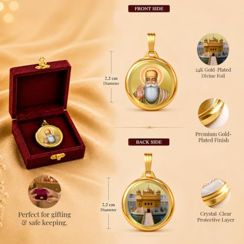 Image of DIVINITI 24K Gold Plated Double-Sided Religious Pendant with Premium Gift Box, Spiritual Locket for Men & Women, Devotional Jewellery for Gifting & Everyday Wear