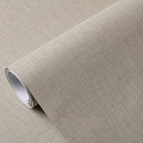 practicalWs Cream Contact Paper 17.7inch×118inch Grasscloth Texture Peel and Stick Wallpaper Removable Renter Friendly Wallpaper for Locker, Cabinets, Countertop, Wall Decor and Renovation
