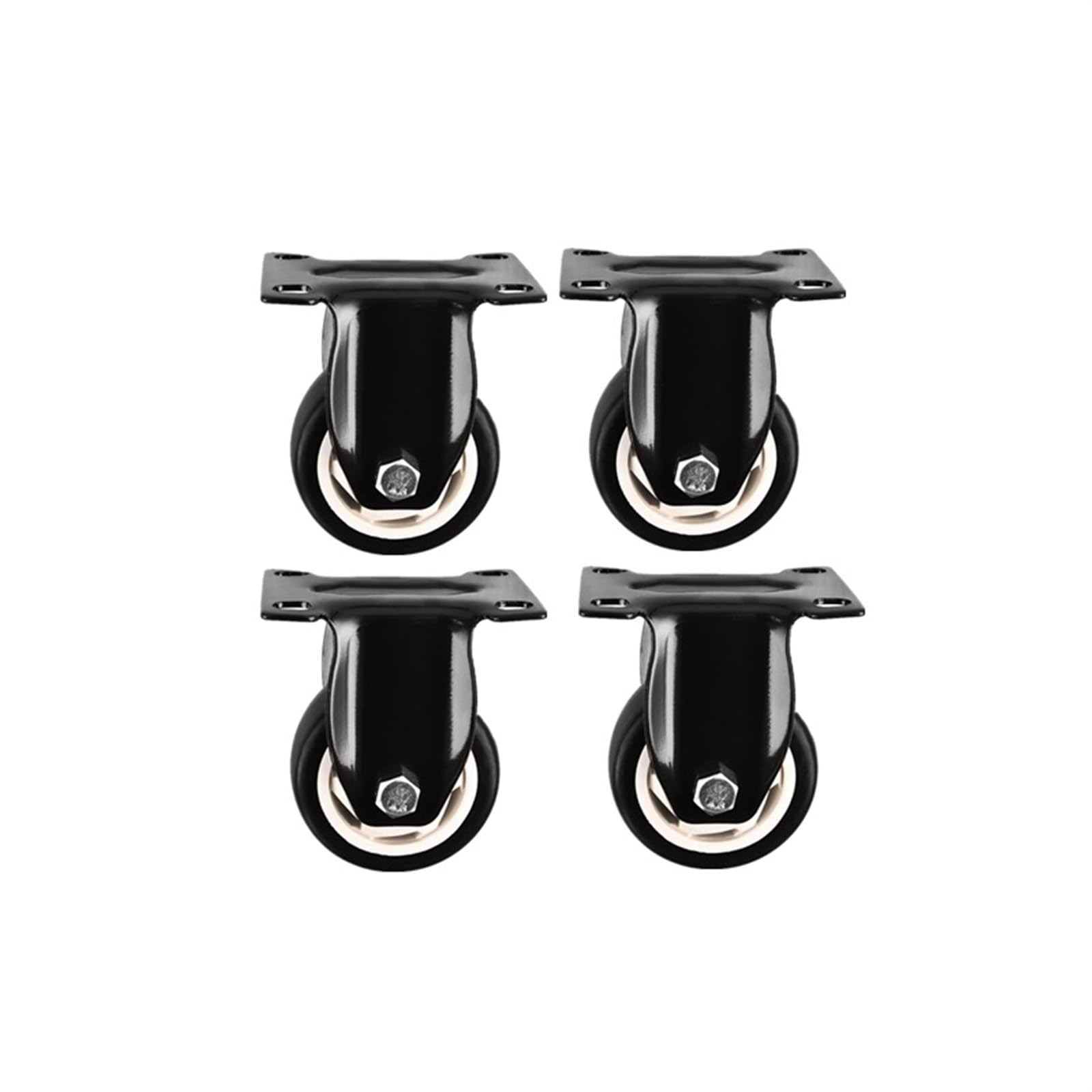 4 Pcs/Lot 3-inch Caster Directional Black Through Fixed Wheel 10 Cm Mute Roller
