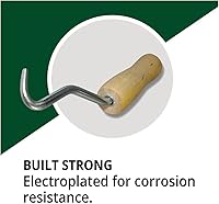 Vista 3 de WOLF - Herramienta manual para atar atar con gancho de acero giratorio suave y mango de madera contorneada, 7 pulgadas, torcedor de alambre