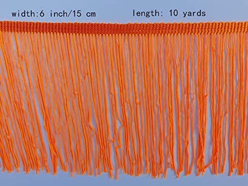 Monidoor Chainette Fringe Trim 6 Inch 10 Yards Tassel Fringe Trim For Sewing Craft Diy Decoration(937 Orange) #TOP2