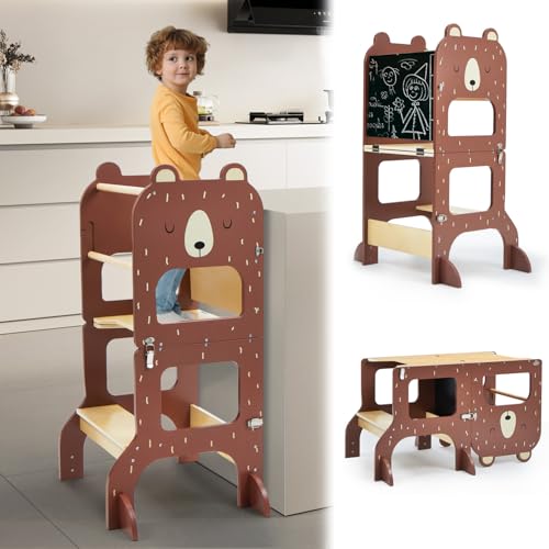 labebe torre montessoriana bambini, grandi dimensioni torre montessoriana pieghevole in legno, torretta montessoriana...