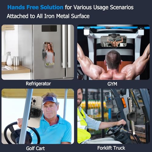 Image of Gym Magnetic Phone Holder | Magnet Phone Mount with 360Rotation | Compatible with iPhone Android 4-7 inch Phones | Gym Accessories for Men Women- Black