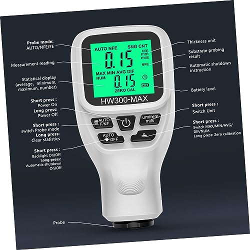 Medidor Digital de Espesor de Recubrimientos Automotriz STOBAZA para Materiales Ferrosos, Herramienta de Medición Versátil con Apagado Automático para Laboratorios, Talleres y Uso Exterior miniatura 7