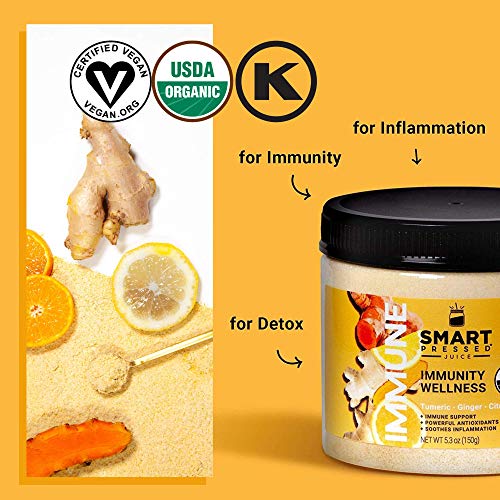 SMART Pressed Juice Immunity Wellness Drink with Organic Turmeric Curcumin Ginger Shot for Immune Support | Apple Cider Vinegar Lemon Ginger & Echinacea - Made in USA (30 Servings) - Image 4